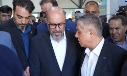 بازید رئیس بنیاد مستضعفان و مشاور رئیس‌جمهور در امور همکاری‌های اقتصادی از پاویون نصر در نمایشگاه «ایران پروژه»